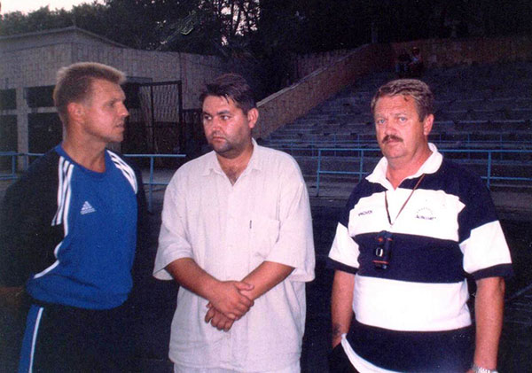На игре в Одессе. 2003 год. Я, М. Каратаев, Е. Репенков.