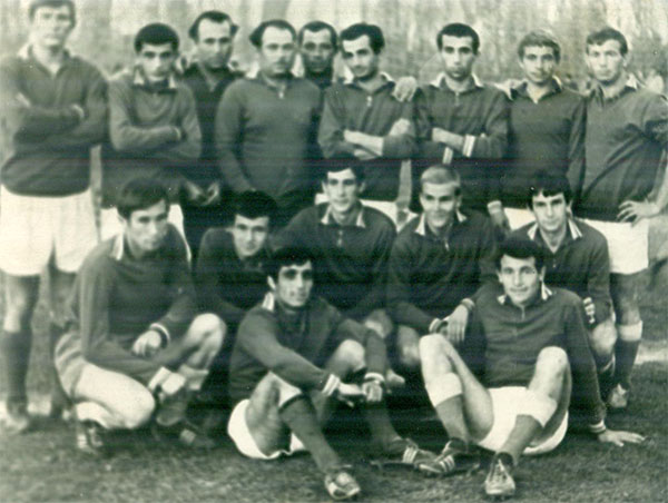 1967 г. Перед полуфиналом. Стоят: первый слева – Юров В., крайний справа – Громилов Е.