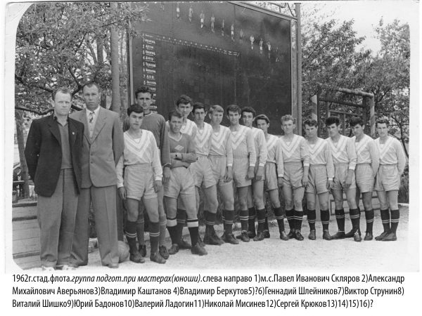 юнош.фут.команда СКЧФ в 1962 году