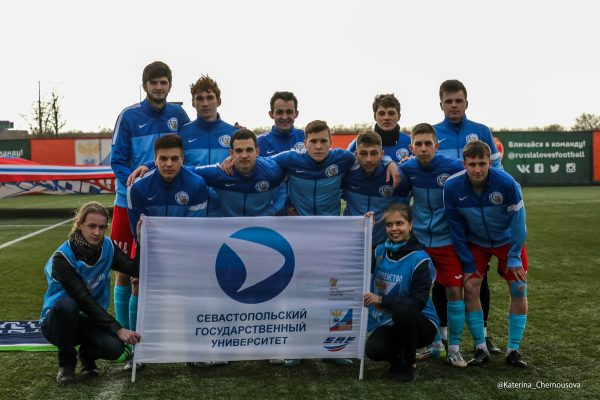 Команда СевГУ перед матчем Студенческой лиги России.