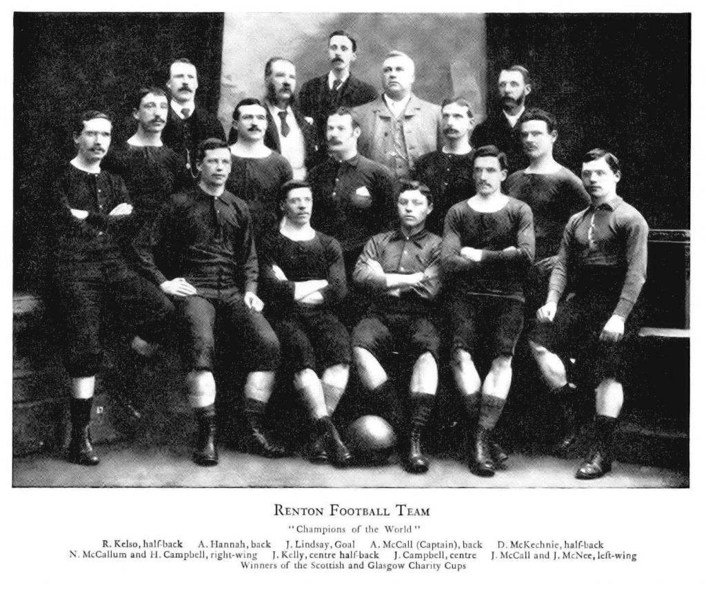 Renton football team 1872 г. Надпись - Мировой Чемпион!