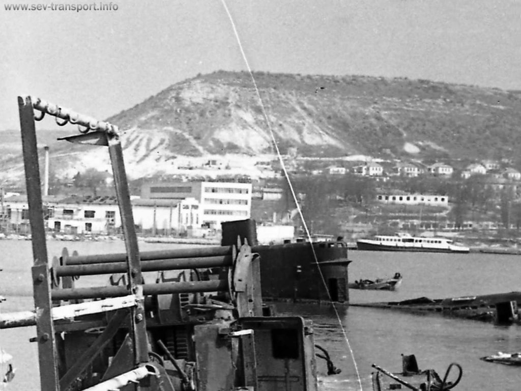 Вид с Чермета на пристань Инкеман - 1. Вдали интернат и здание мастерских.