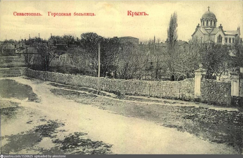 Городская больница и храм Христа Спасителя. 1909 г.
