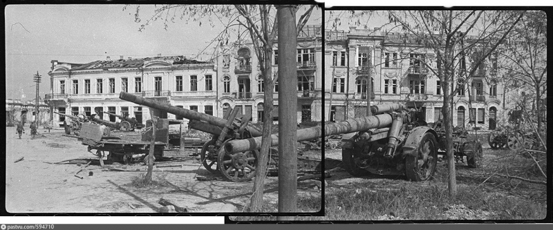 Трофейная немецая техника на улице Синявина