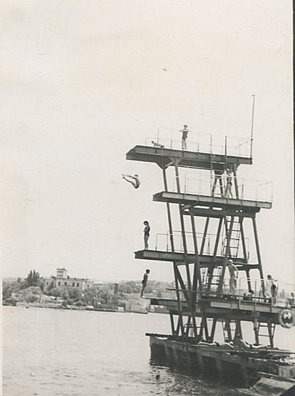 Вышка на водной станции флота. 1970-е годы